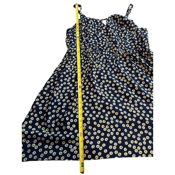 AUW 2X Daisy Floral Navy Blue Sundress Sleeveless Summer Dress - Picture 10 of 16
